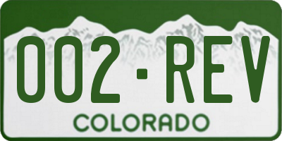 CO license plate 002REV
