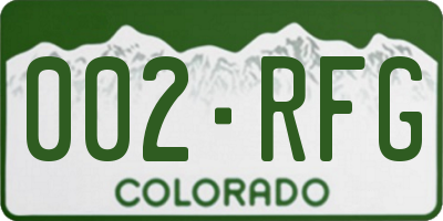 CO license plate 002RFG