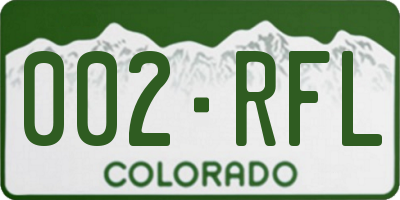CO license plate 002RFL