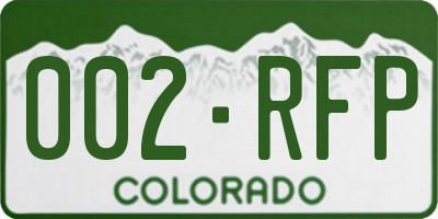 CO license plate 002RFP