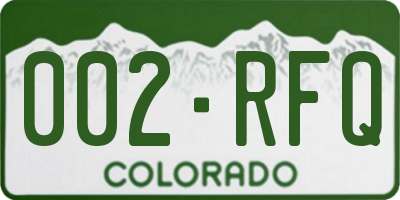 CO license plate 002RFQ