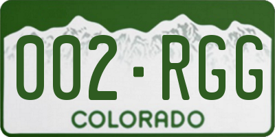 CO license plate 002RGG