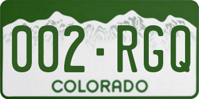CO license plate 002RGQ
