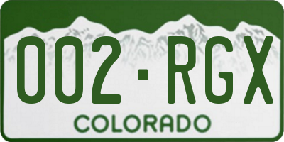 CO license plate 002RGX