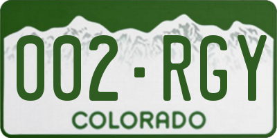 CO license plate 002RGY