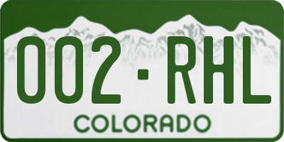 CO license plate 002RHL