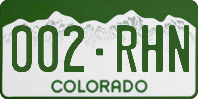 CO license plate 002RHN