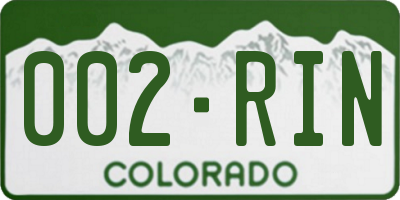 CO license plate 002RIN