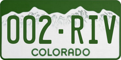 CO license plate 002RIV