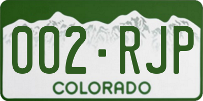 CO license plate 002RJP