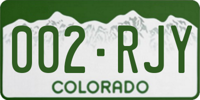 CO license plate 002RJY