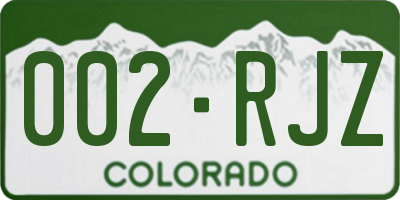 CO license plate 002RJZ