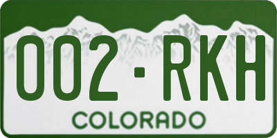 CO license plate 002RKH