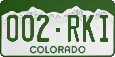 CO license plate 002RKI