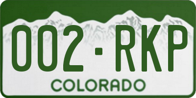 CO license plate 002RKP