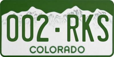 CO license plate 002RKS