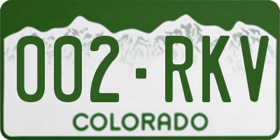 CO license plate 002RKV