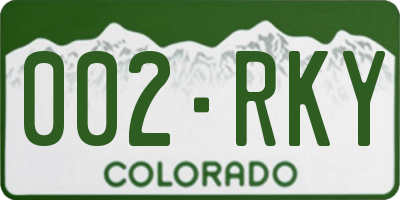CO license plate 002RKY