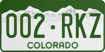 CO license plate 002RKZ