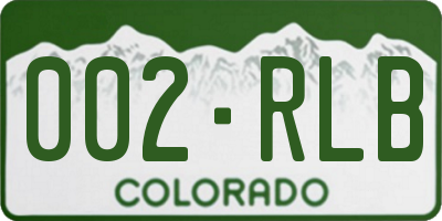 CO license plate 002RLB