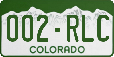 CO license plate 002RLC