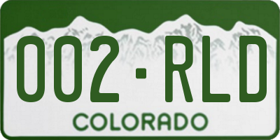 CO license plate 002RLD
