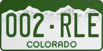 CO license plate 002RLE