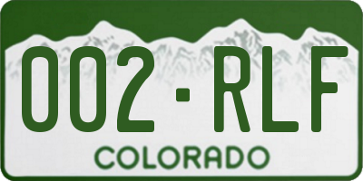 CO license plate 002RLF