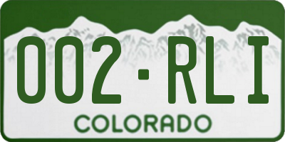 CO license plate 002RLI