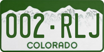 CO license plate 002RLJ