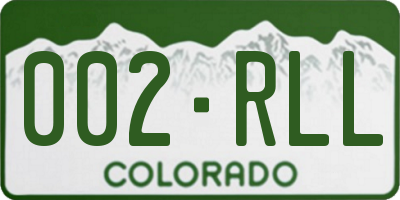 CO license plate 002RLL