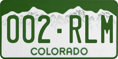 CO license plate 002RLM