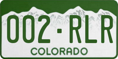 CO license plate 002RLR