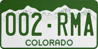 CO license plate 002RMA
