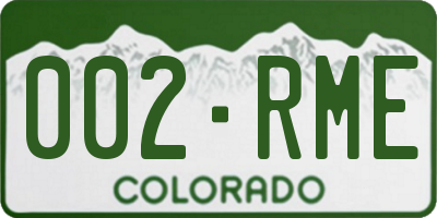 CO license plate 002RME