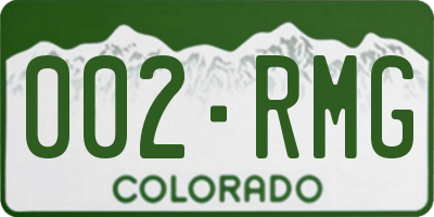 CO license plate 002RMG