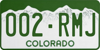 CO license plate 002RMJ