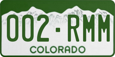 CO license plate 002RMM