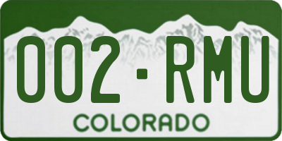 CO license plate 002RMU