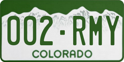 CO license plate 002RMY