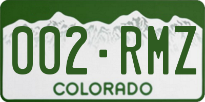 CO license plate 002RMZ