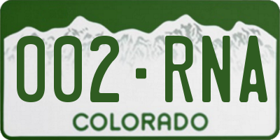 CO license plate 002RNA