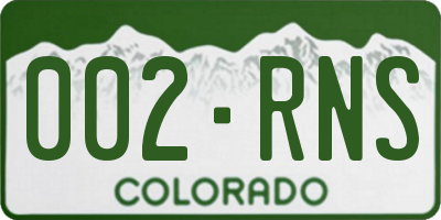 CO license plate 002RNS