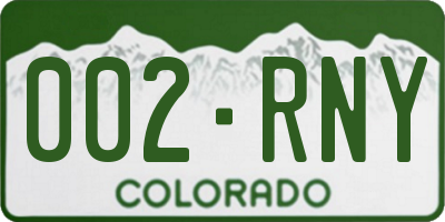 CO license plate 002RNY