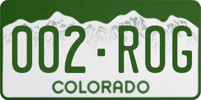 CO license plate 002ROG