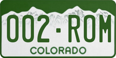 CO license plate 002ROM