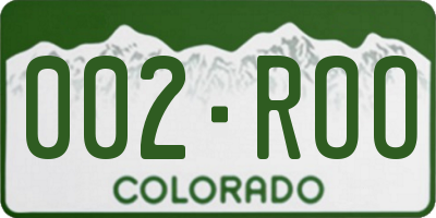 CO license plate 002ROO