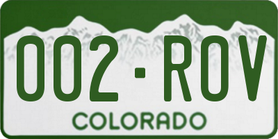 CO license plate 002ROV