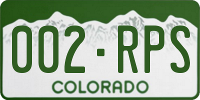 CO license plate 002RPS