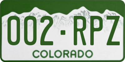 CO license plate 002RPZ